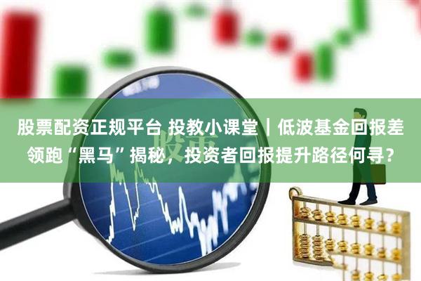 股票配资正规平台 投教小课堂｜低波基金回报差领跑“黑马”揭秘，投资者回报提升路径何寻？